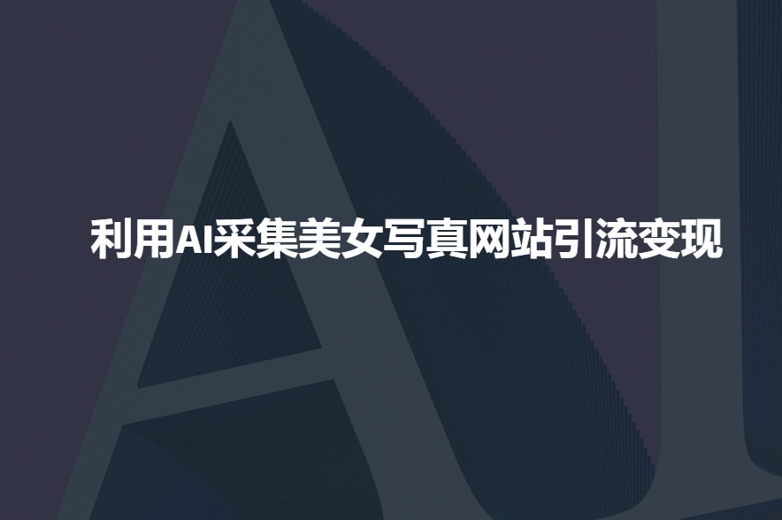 利用AI采集美女写真网站引流变现，引流嘎嘎的-旺铺专家