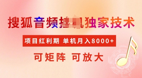 全网首发搜狐音频挂JI独家技术，项目红利期，可矩阵可放大，稳定月入8k-旺铺专家