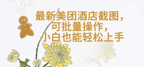 【轻云】最新美团酒店截图，可批量操作，小白也能轻松上手-旺铺专家