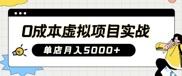 0成本虚拟项目实战手把手教你落地，单店月入5k-旺铺专家