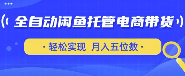 全自动闲鱼托管式电商带货，只需一部安卓手机和一个闲鱼号，轻松实现月入五位数-旺铺专家
