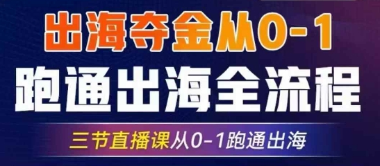 2025出海夺金从0-1跑通出海全流程，三节直播课从0-1跑通出海，教你用AI跑通全流程-旺铺专家