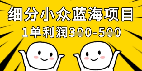 细分小众蓝海项目，一单利润3张，每月收入稳定过1w+-旺铺专家
