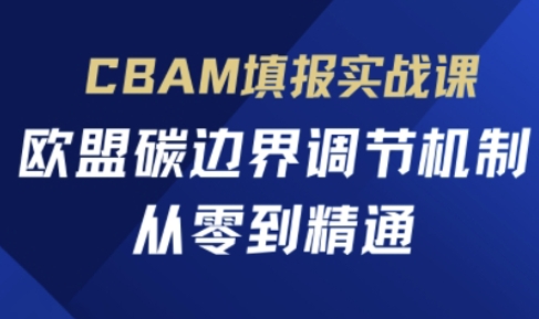 CBAM填报实战课，欧盟碳边界调节机制，从零到精通-旺铺专家