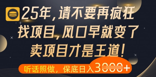 什么？25年你还在疯狂找项目做，醒醒吧，看完这些你全都懂了-旺铺专家