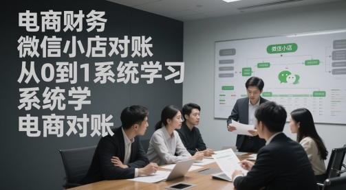 电商财务微信小店对账，从0到1系统学习电商对账-旺铺专家