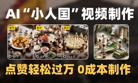 爆款1000W+播放微缩景观迷你小人国AI视频0成本制作全流程教学-旺铺专家